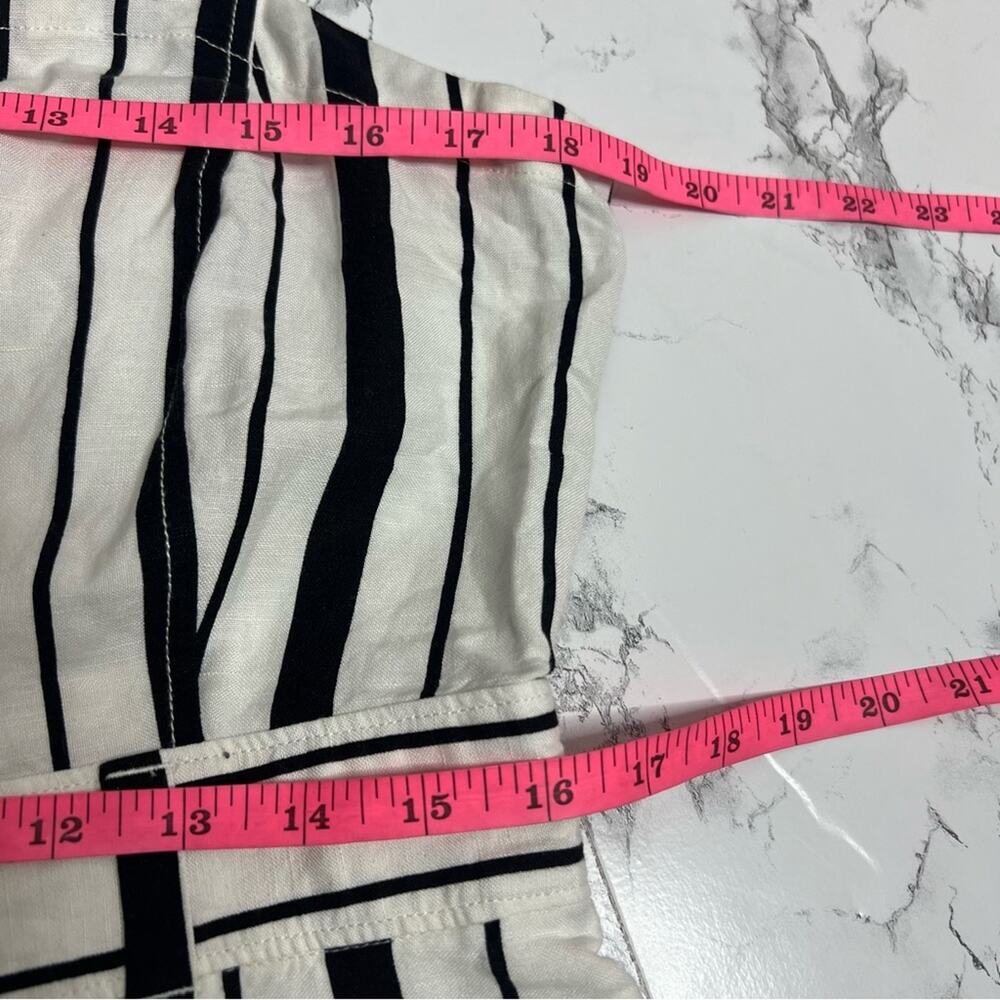 NWT Loft Striped Strappy Jumpsuit Linen Whisper White Size 8 - Picture 7 of 8